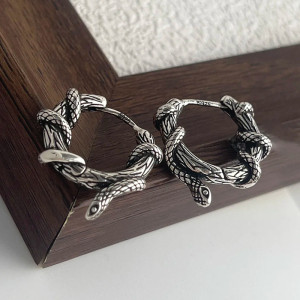 Avant Boucles d’Oreilles Rock Occulte “Morsure Silencieuse”
