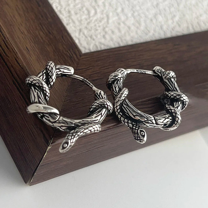 Avant Boucles d’Oreilles Rock Occulte “Morsure Silencieuse”