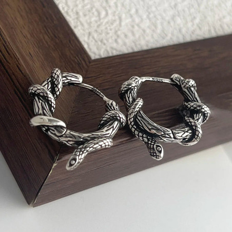 Avant Boucles d’Oreilles Rock Occulte “Morsure Silencieuse”