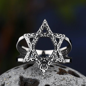 Avant Bague Goth “Étoile Profane”