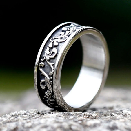 Avant Bague Rock Gravures Baroques Nocturnes