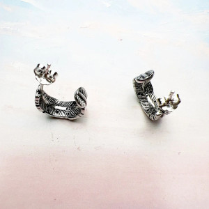 Boucles d'Oreilles Gothiques "Plume Fallen Angel” - Argent 925