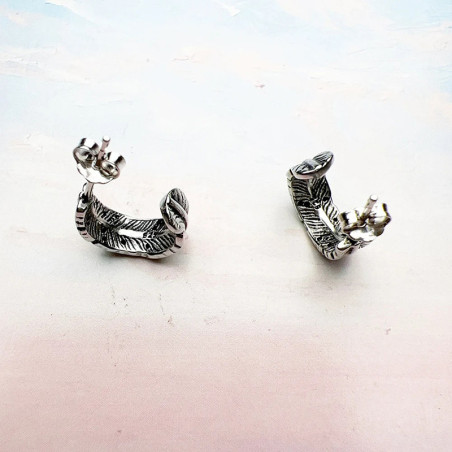 Boucles d'Oreilles Gothiques "Plume Fallen Angel” - Argent 925