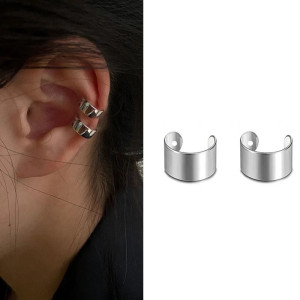 Bijou d’Oreille Rock Ear Cuff Minimaliste “Double Lien d’Acier”