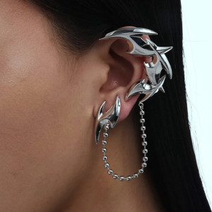 Bijou d’Oreille Goth Punk Articulé “Griffes de l’Ombre”