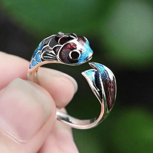 Bague Rock “Electric Chromatic Rebel Koi”