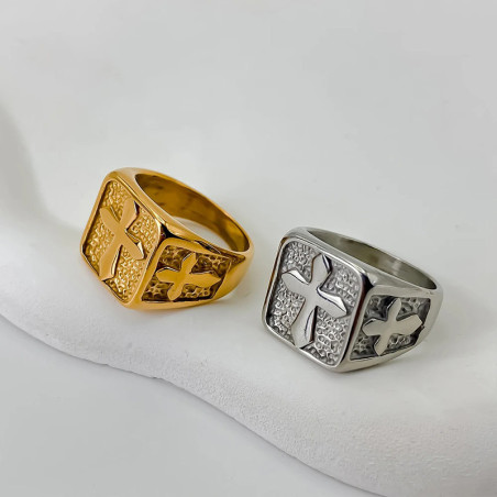 Avant Bague Rock Croix "Bouclier Divin"