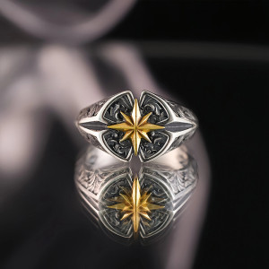 Avant Bague Rock Étoile "Polaire Baroque"