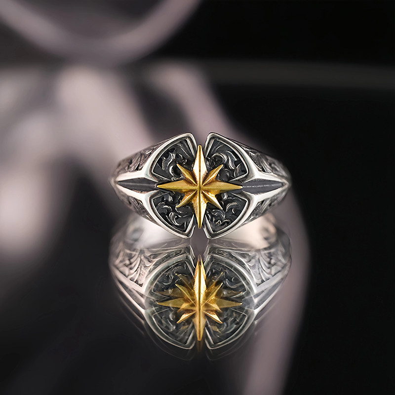 Avant Bague Rock Étoile "Polaire Baroque"