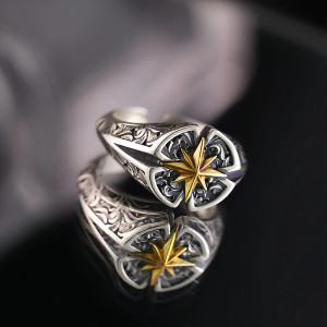 Bague Rock Étoile "Polaire Baroque"