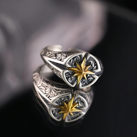 Bague Rock Étoile "Polaire Baroque"