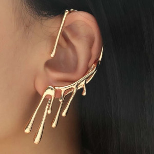 Bijou d’Oreille Gothique Liquide “Larmes de Métal” Couleur Or