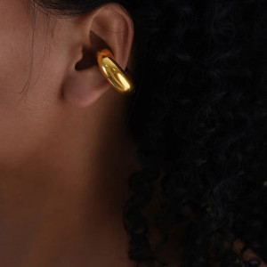 Bijou d’Oreille Rock Ear Cuff Lisse “Sceau Minimal” Couleur Or