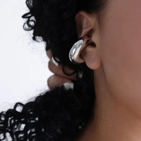 Bijou d’Oreille Rock Ear Cuff Lisse “Sceau Minimal” Couleur Argent