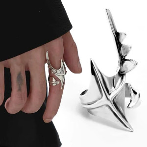 Vue Portée Bague Gothique "Griffe Démoniaque"