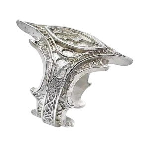 Bague Gothique "Œil des Ténèbres" Couleur Argent