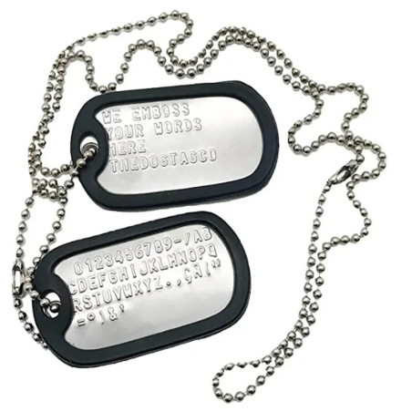 Collier Dog Tags Militaires - Plaques d’Identification Personnalisées - Avec silencers inclus !