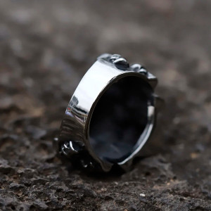 Vue Arrière Bague Têtes de Mort - Conclave des Damnés