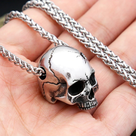 Collier Tête de Mort "Crâne Fendu"