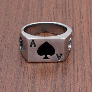 Avant Bague Rock As de Pique (Ace of Spades) - “As Noir du Destin”