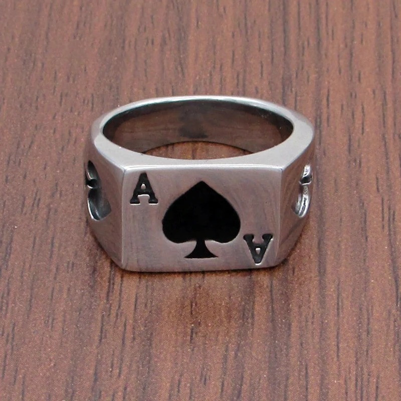 Avant Bague Rock As de Pique (Ace of Spades) - “As Noir du Destin”