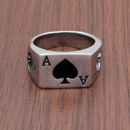 Avant Bague Rock As de Pique (Ace of Spades) - “As Noir du Destin”