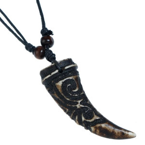 Vue générale Collier Tribal Viking "Dent de Dragon Ancestral"