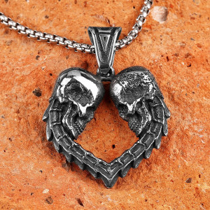 Collier Tête de Mort - Cœur d’Amour Immortel