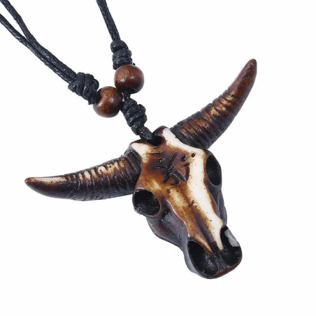 Collier Tribal Rock "Crâne de Taureau"