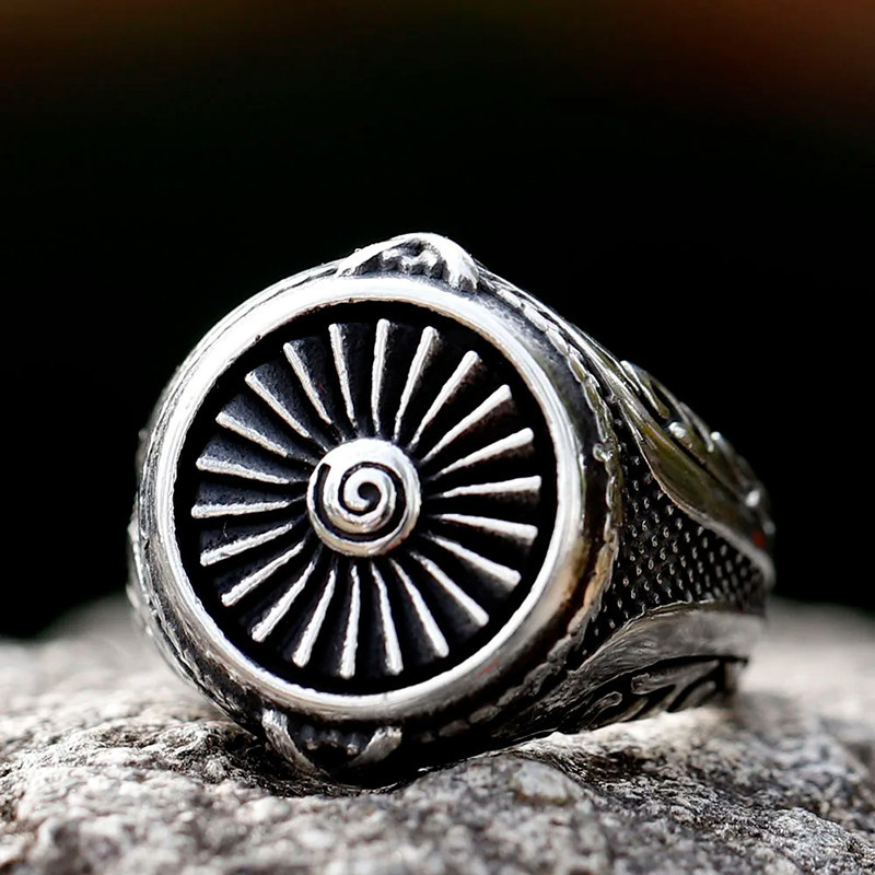 Avant Bague Gothique Occulte - Spirale du Destin Silencieux
