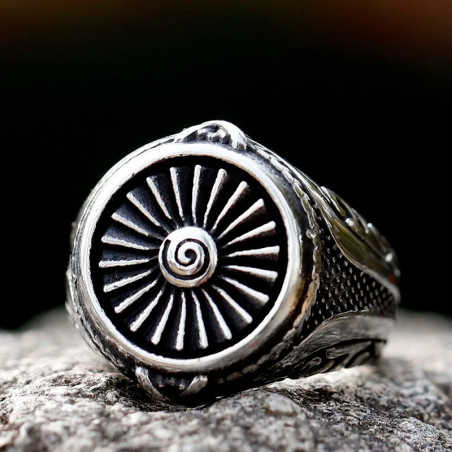 Avant Bague Gothique Occulte - Spirale du Destin Silencieux