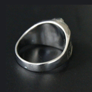 Vue Arrière Bague Tête de Mort Militaire - Sniper des Ombres