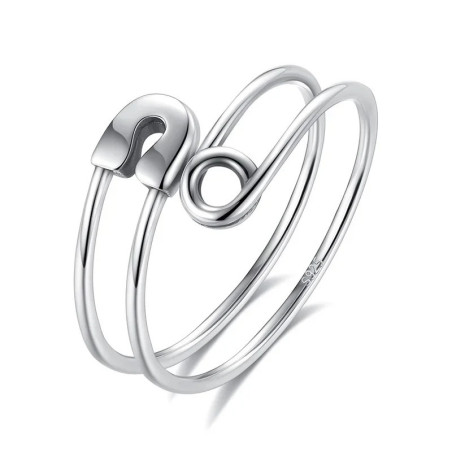 Bague Punk Rock Argent 925 - Étreinte de l’Épingle Rebelle