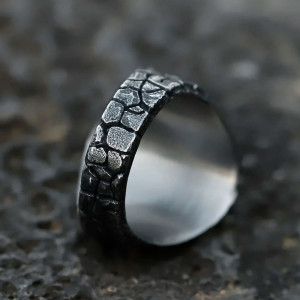 Vue Arrière Bague Gothique Croix - Serment des Ombres