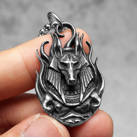 Collier Goth Anubis "Gardien du Passage"
