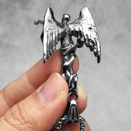 Vue Arrière Collier Goth Ange Déchu "Serment des Ombres"