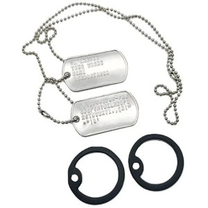 Détails des Collier Dog Tags Militaires - Plaques d’Identification Personnalisées - Avec silencers inclus