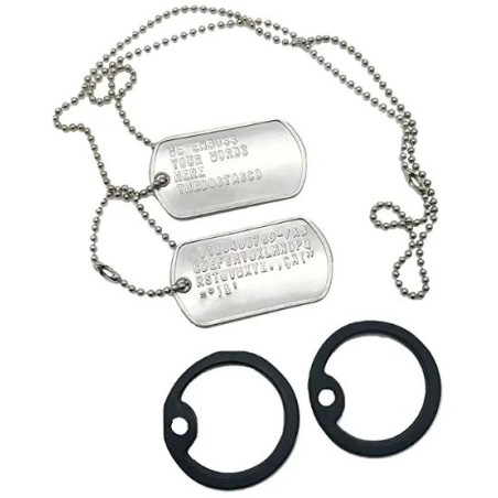 Détails des Collier Dog Tags Militaires - Plaques d’Identification Personnalisées - Avec silencers inclus