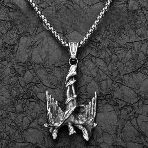 Magnifique Collier Goth Ange Déchu Serment des Ombres