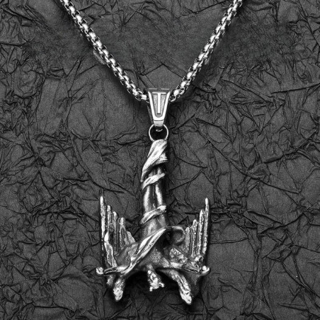 Magnifique Collier Goth Ange Déchu Serment des Ombres