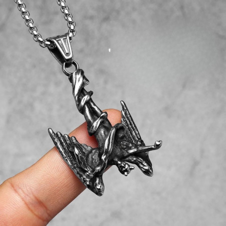 Détails du Collier Goth Ange Déchu Serment des Ombres