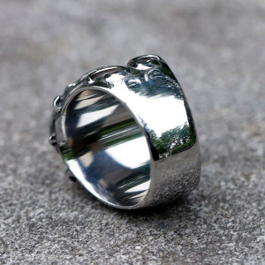 Vue Arrière Bague Rock Goth Miroir des Ombres