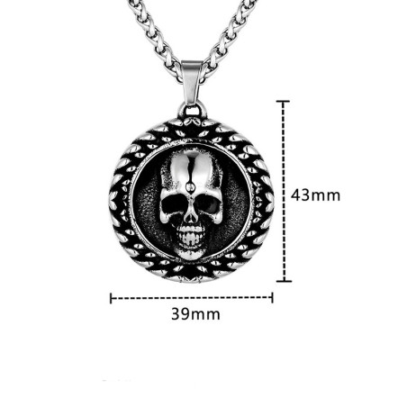 Dimensions Collier Tête de Mort - Sceau des Ténèbres