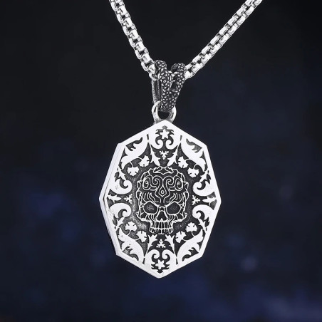 Collier Tête de Mort - Médaillon des Veilleurs Nocturnes