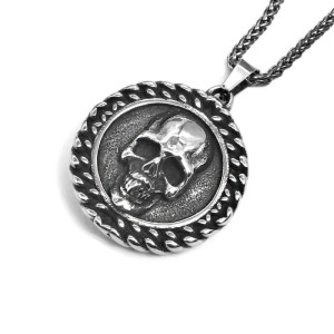 Vue détaillée du Collier Tête de Mort - Sceau des Ténèbres