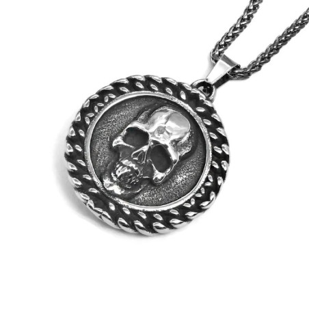 Vue détaillée du Collier Tête de Mort - Sceau des Ténèbres