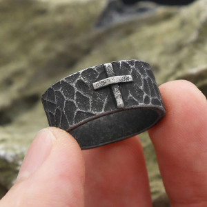 Bague Rock Croix des Ruines