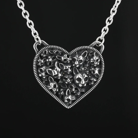 Collier Tête de Mort Goth “Cœur des Âmes Damnées”