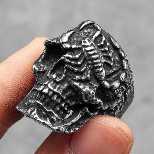 Bague Tête de Mort - Scorpion de l’Apocalypse