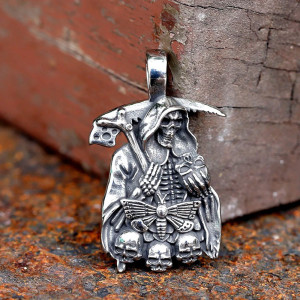 Avant Collier Biker Tête de Mort - Live to Ride